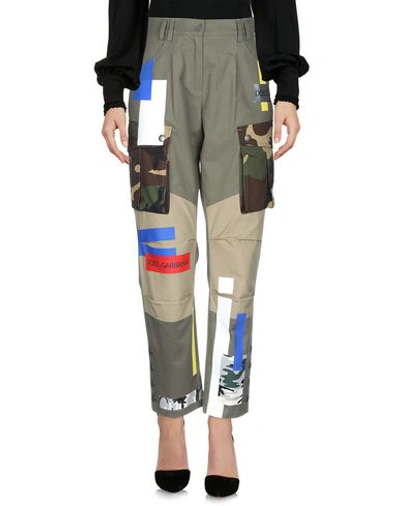 Shop Dolce & Gabbana Woman Pants Military Green Size 2 Cotton