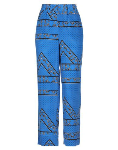 Shop Ganni Casual Pants In Blue