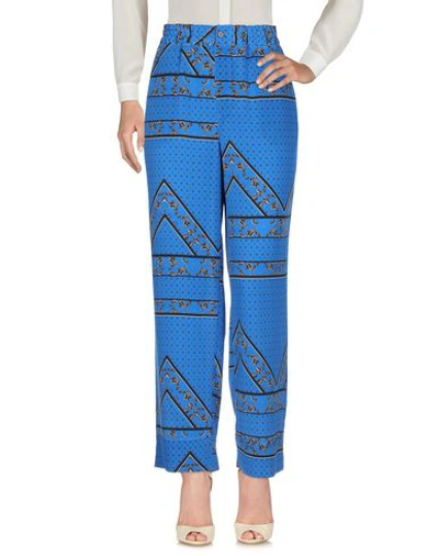 Shop Ganni Casual Pants In Blue