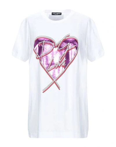 Shop Dolce & Gabbana Woman T-shirt White Size 0 Cotton