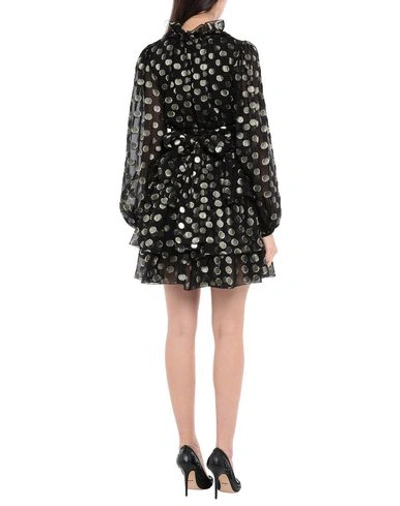 Shop Dolce & Gabbana Woman Mini Dress Black Size 10 Silk, Metallic Fiber