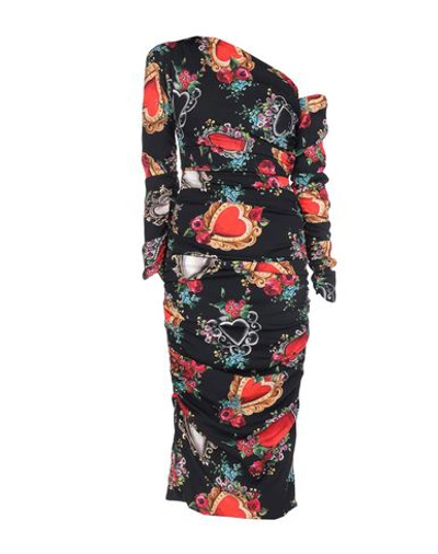 Dolce & Gabbana Woman Midi Dress Black Size 6 Silk, Elastane In Black