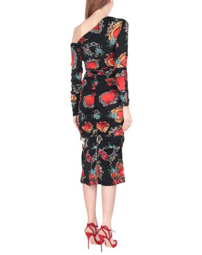 Dolce & Gabbana Woman Midi Dress Black Size 6 Silk, Elastane In Black