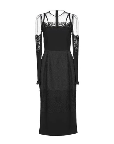 Shop Dolce & Gabbana Woman Midi Dress Black Size 12 Polyamide, Cotton, Acetate, Polyester, Elastane