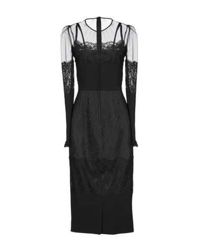 Shop Dolce & Gabbana Woman Midi Dress Black Size 6 Polyamide, Cotton, Acetate, Polyester, Elastane