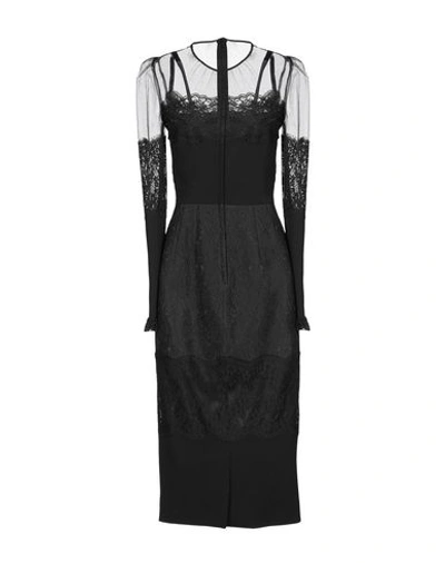 Shop Dolce & Gabbana Woman Midi Dress Black Size 12 Polyamide, Cotton, Acetate, Polyester, Elastane