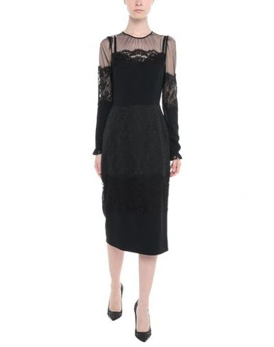 Shop Dolce & Gabbana Woman Midi Dress Black Size 12 Polyamide, Cotton, Acetate, Polyester, Elastane