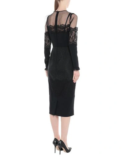 Shop Dolce & Gabbana Woman Midi Dress Black Size 12 Polyamide, Cotton, Acetate, Polyester, Elastane