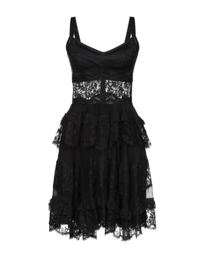 Shop Dolce & Gabbana Woman Mini Dress Black Size 4 Silk, Cotton, Polyamide, Elastane