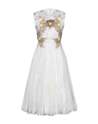 Shop Dolce & Gabbana Knee-length Dress In White