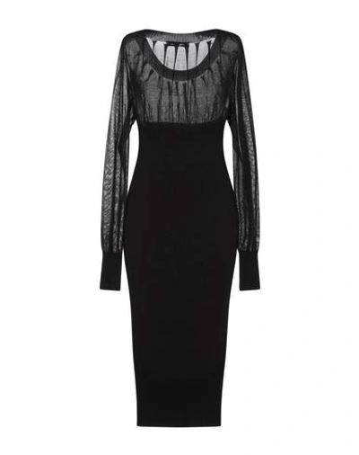 Shop Blumarine Woman Midi Dress Black Size 10 Viscose, Polyester, Polyamide
