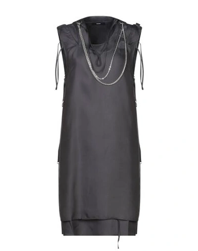 Shop Diesel Woman Mini Dress Black Size Xxs Rayon, Metal