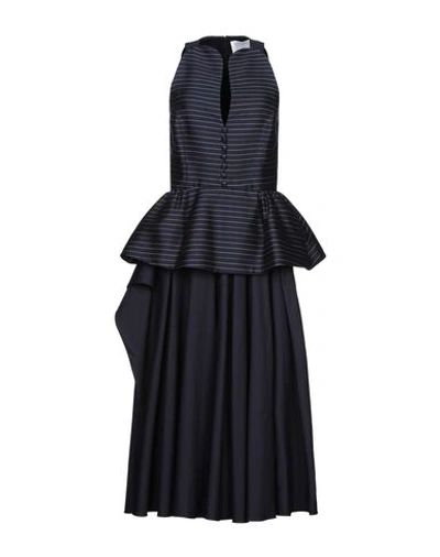 Shop Rosie Assoulin Midi Dresses In Dark Blue