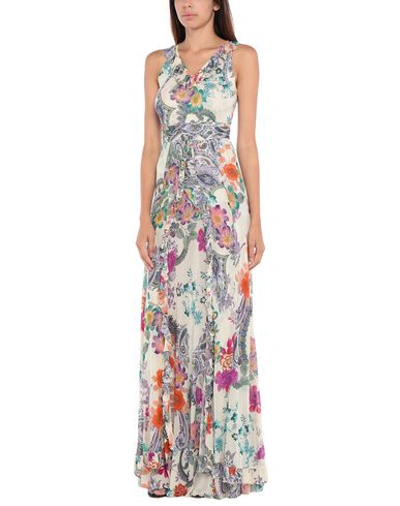 Shop Etro Long Dress In Ivory