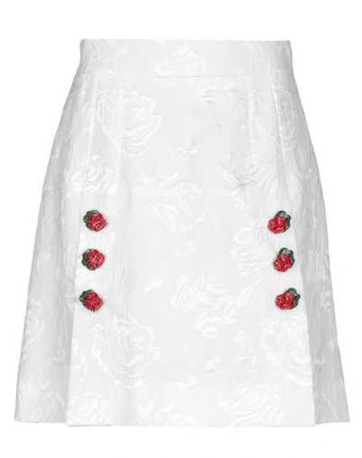 Shop Dolce & Gabbana Woman Mini Skirt White Size 6 Cotton, Silk, Viscose