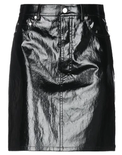 Shop Helmut Lang Woman Midi Skirt Black Size 2 Lambskin