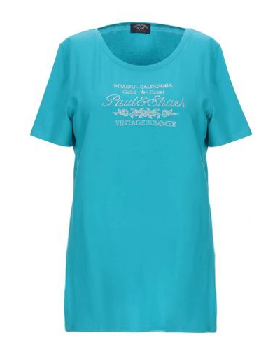 Shop Paul & Shark T-shirt In Turquoise