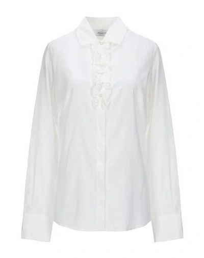 Shop Aglini Solid Color Shirts & Blouses In Ivory