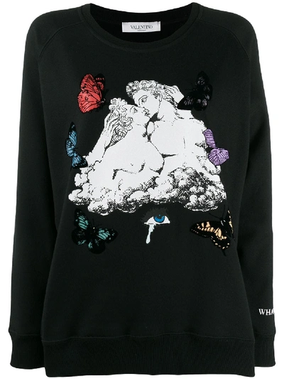 Shop Valentino Cloud Sweatshirt In Nero+multicolor