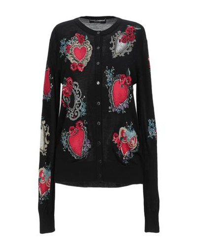 Shop Dolce & Gabbana Woman Cardigan Black Size 2 Virgin Wool, Viscose, Silk, Polyester