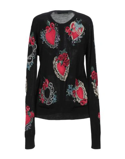 Shop Dolce & Gabbana Woman Cardigan Black Size 2 Virgin Wool, Viscose, Silk, Polyester