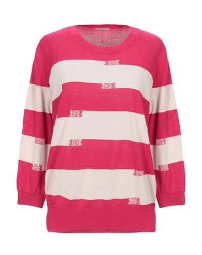 Shop Malo Woman Sweater Fuchsia Size 4 Cotton In Pink