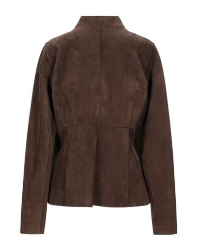 Shop Stewart Leather Jacket In Cocoa