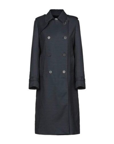 Shop Sandro Overcoats In Dark Blue