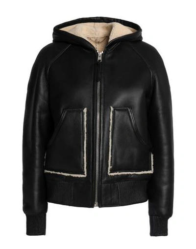 Shop Coach Leather Jacket In Black