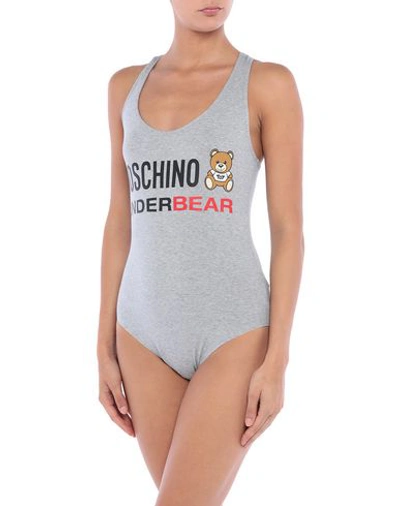 Shop Moschino Bodysuit In Grey