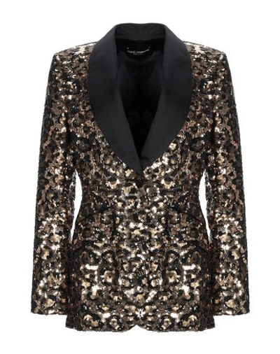 Shop Dolce & Gabbana Suit Jackets In Gold