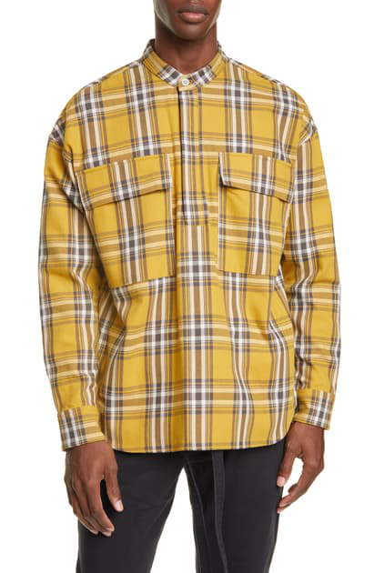 fear of god plaid pullover henley