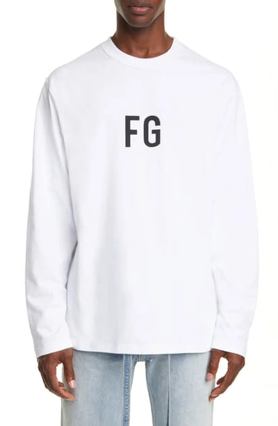 Shop Fear Of God Fg Long Sleeve T-shirt In White