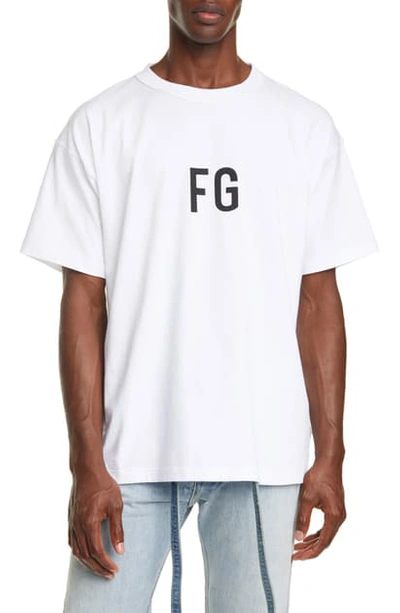 Shop Fear Of God Logo T-shirt In White
