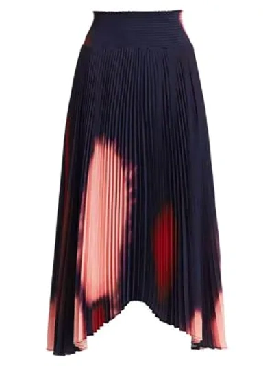 Shop A.l.c Sonali Tie-dye Pleated Skirt In Midnight Multi