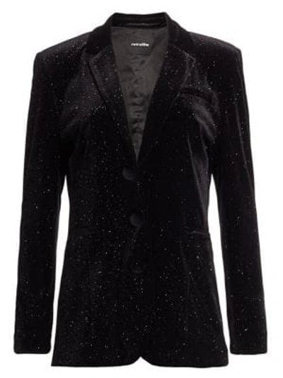 Shop Retroféte Women's Ruth Lurex Stripe Velvet Blazer In Black Multi