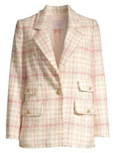 Shop Rebecca Taylor Plaid Tweed Jacket In Cream Multi