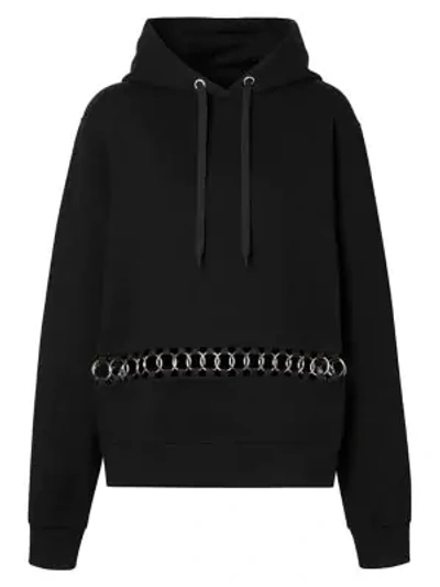 Shop Burberry Poulter Oversized Chain Hoodie In Black