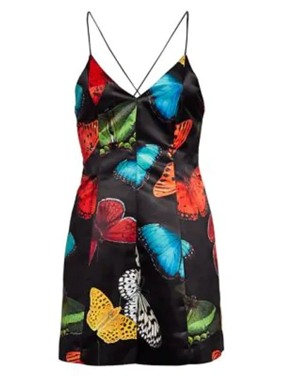 Shop Alice And Olivia Women's Tayla Butterfly Paneled Mini Dress In Butterflies
