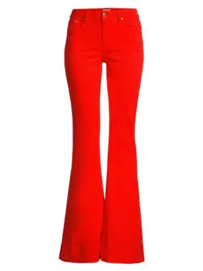 Shop Alice And Olivia Beautiful Mid-rise Bell Bottom Jeans In Cherry