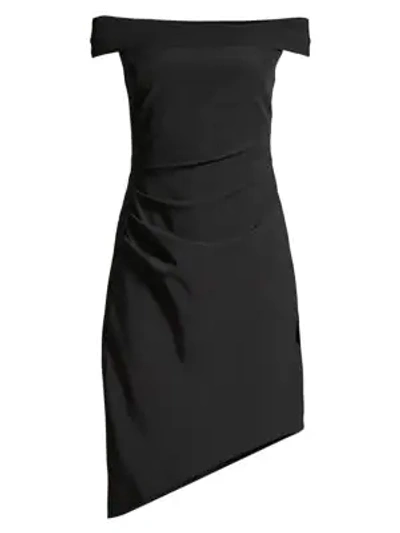 Shop Milly Ally Off-the-shoulder Cocktail Dress In Black