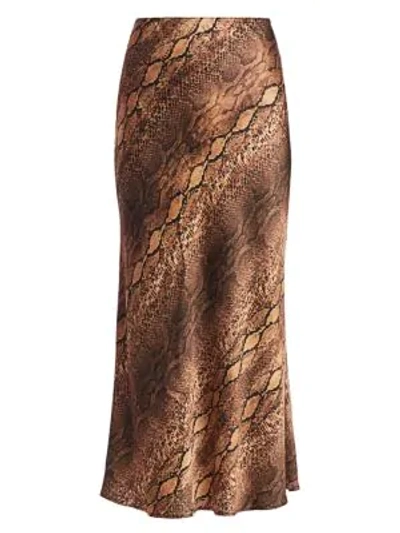 Shop Andamane Bella Snake-print Skirt In Snake Marrone