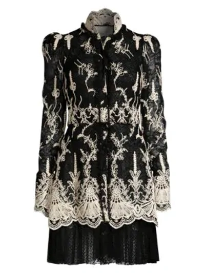 Shop Alexis Hilaria Embroidered Lace Dress In Black Embroider Lace