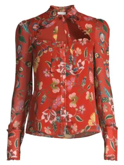 Shop Alexis Women's Elodie Floral Blouse In Rust Nouveau