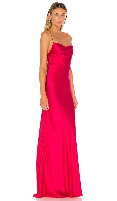 Shop Michelle Mason Cowl Bias Gown In Peony