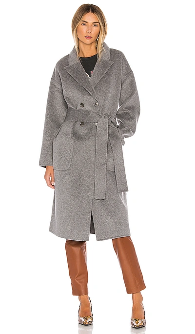 Anine Bing Dylan Brushed Wool & Cashmere Coat In Grey