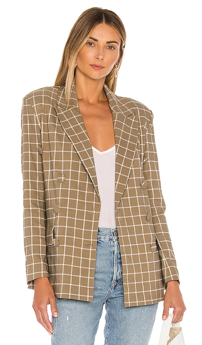 Shop Lovers & Friends Kyrie Blazer In Olive Plaid