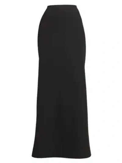 Shop Alaïa Mermaid Wool Maxi Skirt In Black