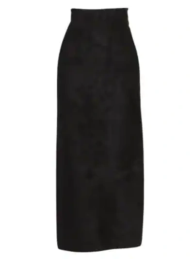 Shop Alaïa Velour Velvet Maxi Skirt In Black