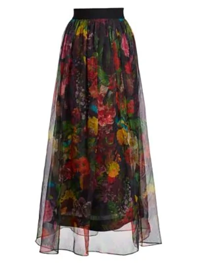 Shop Alice And Olivia Yvonne Floral Maxi Skirt In Garden Floral